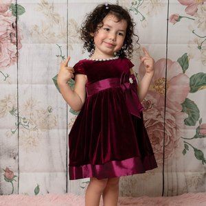 Rare Editions Burgundy Toddler Formal Dress